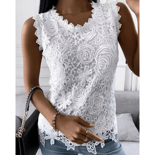 Blouse Chic à Détails en Dentelle pour Femmes - Marie Montel