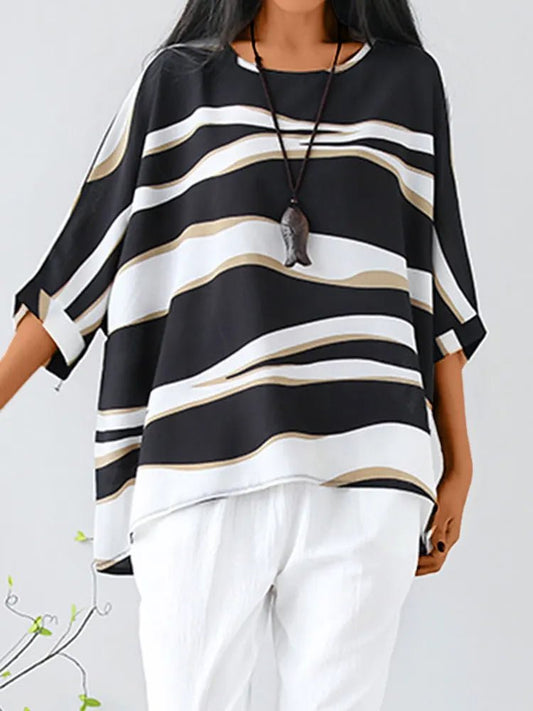 Blouse Chic à Encolure Ronde pour Femmes - Marie Montel