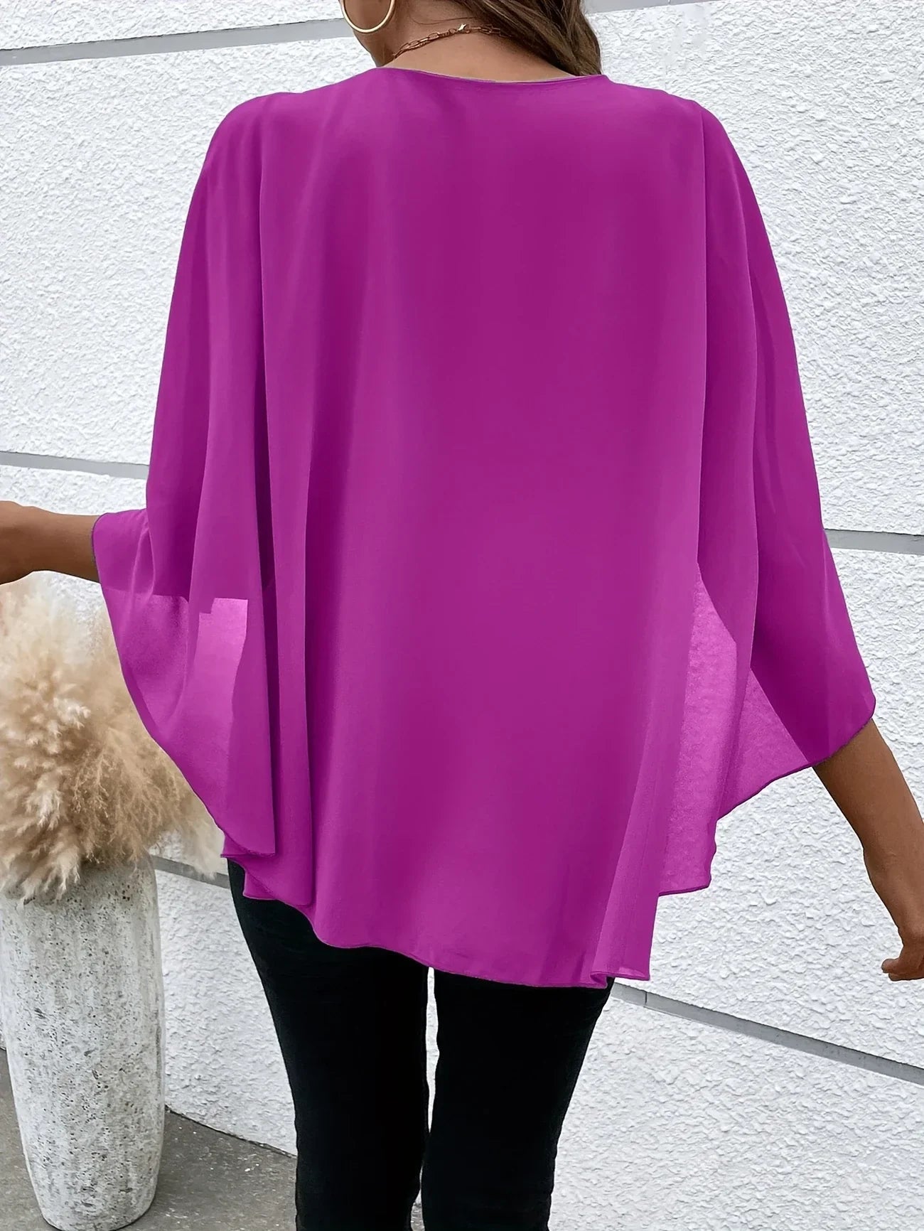 Blouse Élégante à Manches Cape pour Femmes - Marie Montel