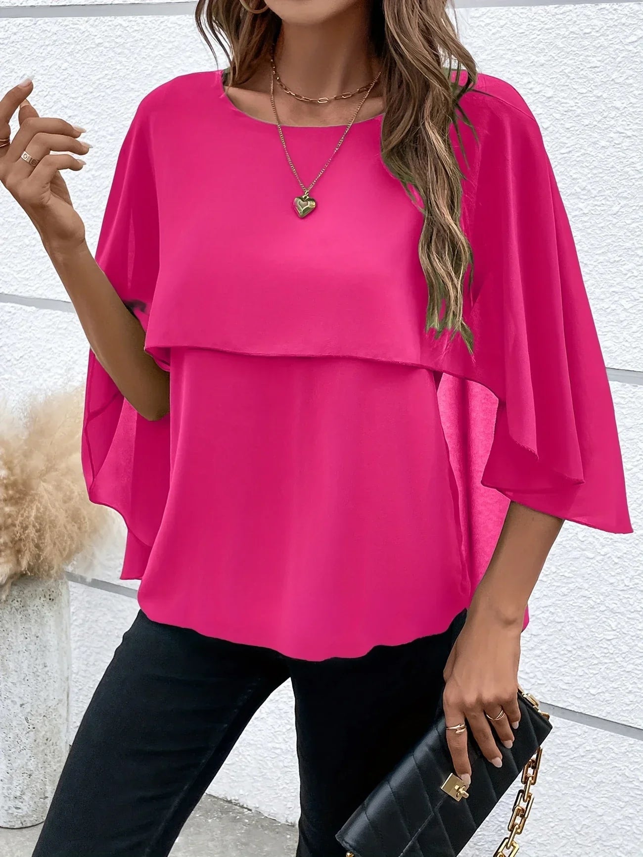 Blouse Élégante à Manches Cape pour Femmes - Marie Montel