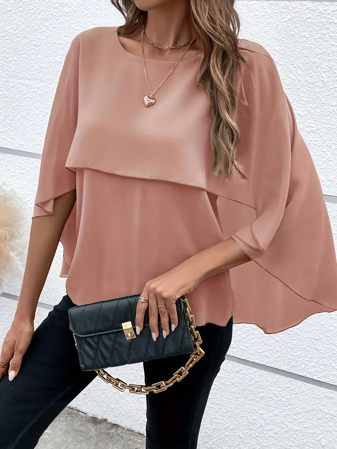 Blouse Élégante à Manches Cape pour Femmes - Marie Montel