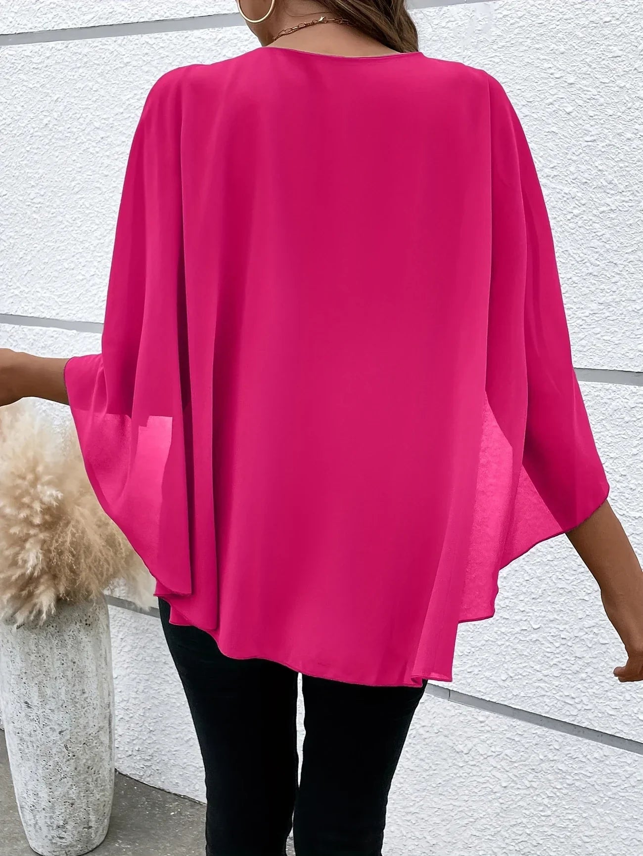 Blouse Élégante à Manches Cape pour Femmes - Marie Montel