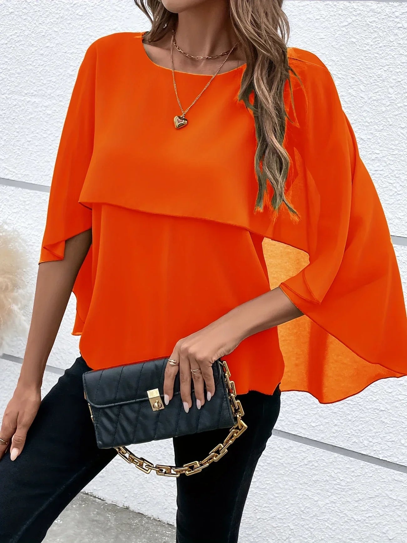 Blouse Élégante à Manches Cape pour Femmes - Marie Montel