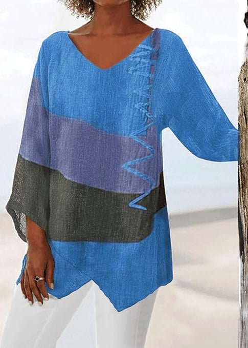 Blouse Élégante à Manches Longues en Geométrique pour Femmes - Marie Montel