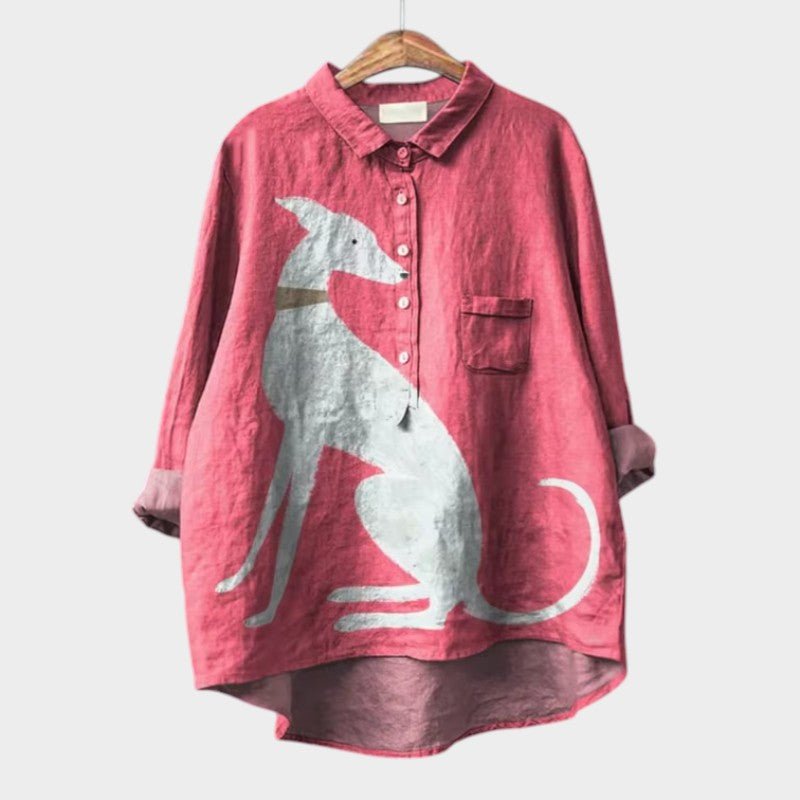 Blouse Élégante avec Motif Chien pour Femmes - Marie Montel