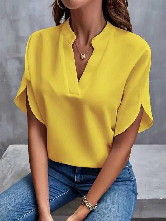 Blouse Élégante en Chiffon Uni pour Femmes - Marie Montel