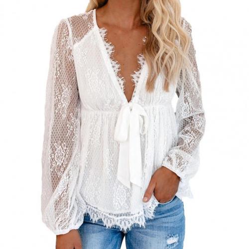 Blouse Élégante en Dentelle à Manches Longues pour Femmes - Marie Montel