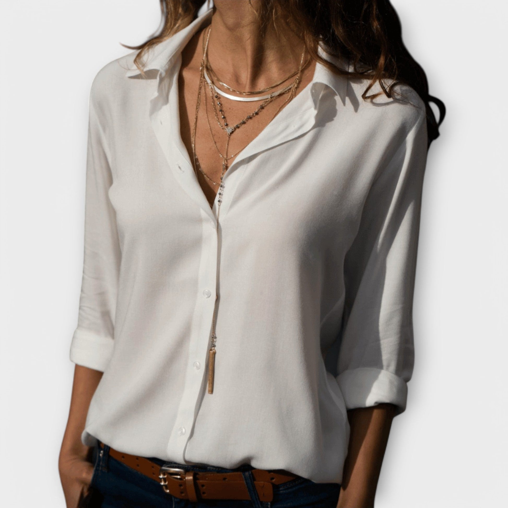 Blouse Élégante en Mélange de Polyester pour Femmes - Marie Montel