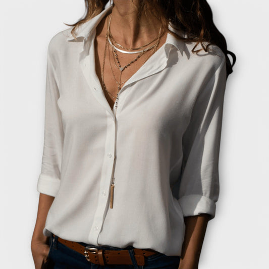 Blouse Élégante en Mélange de Polyester pour Femmes - Marie Montel