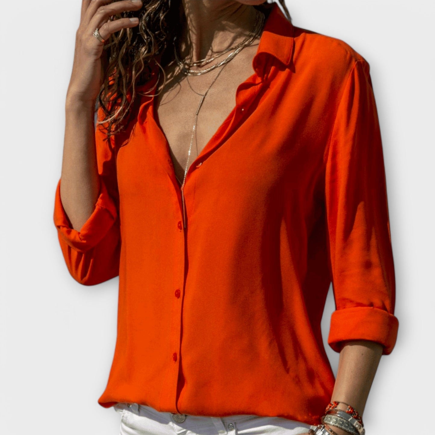 Blouse Élégante en Mélange de Polyester pour Femmes - Marie Montel