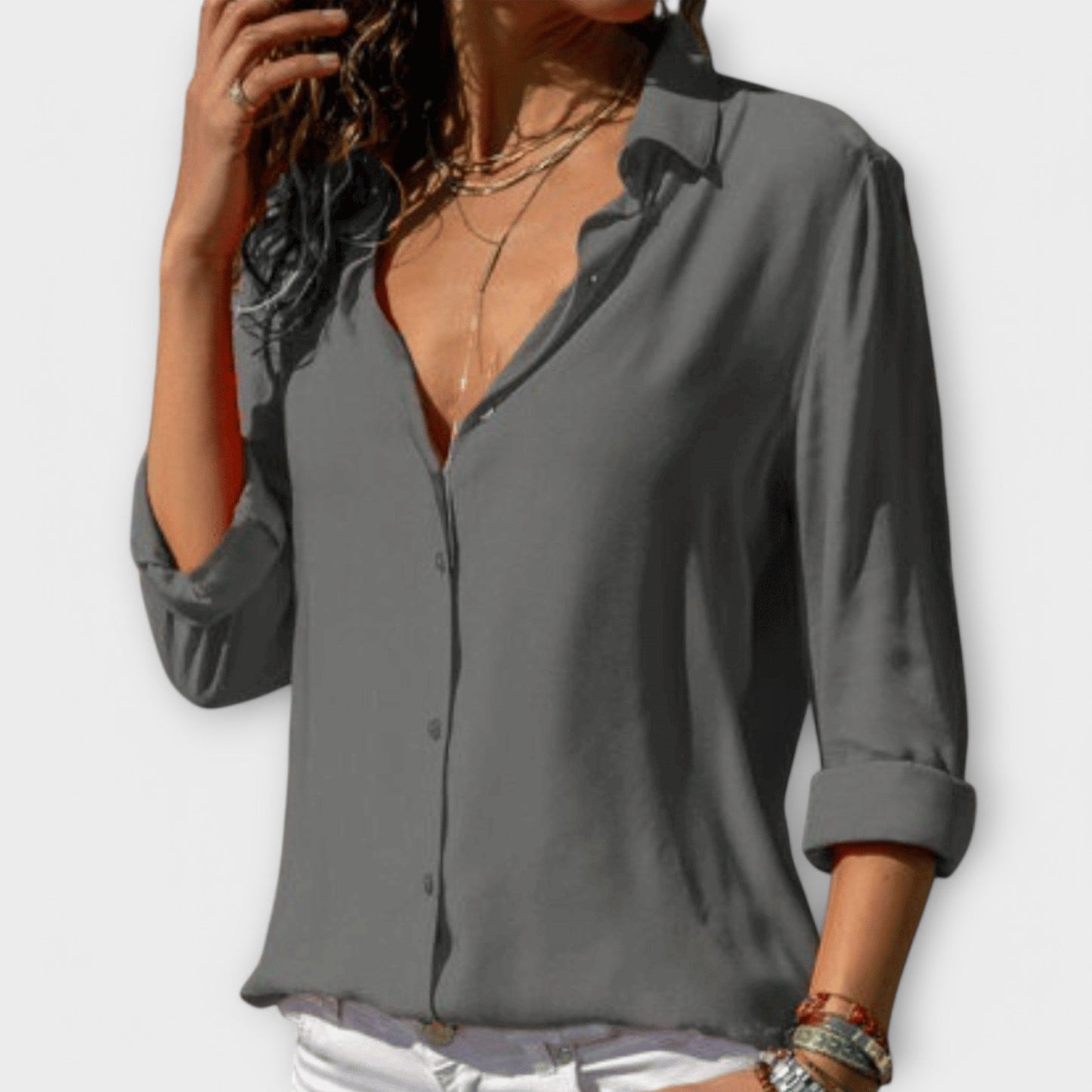 Blouse Élégante en Mélange de Polyester pour Femmes - Marie Montel