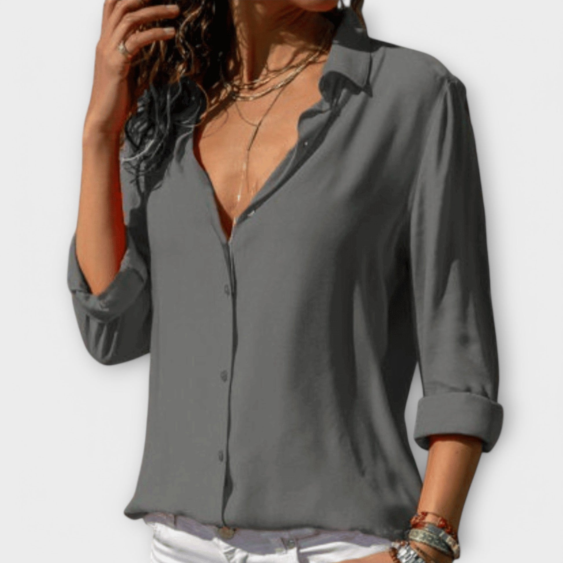 Blouse Élégante en Mélange de Polyester pour Femmes - Marie Montel