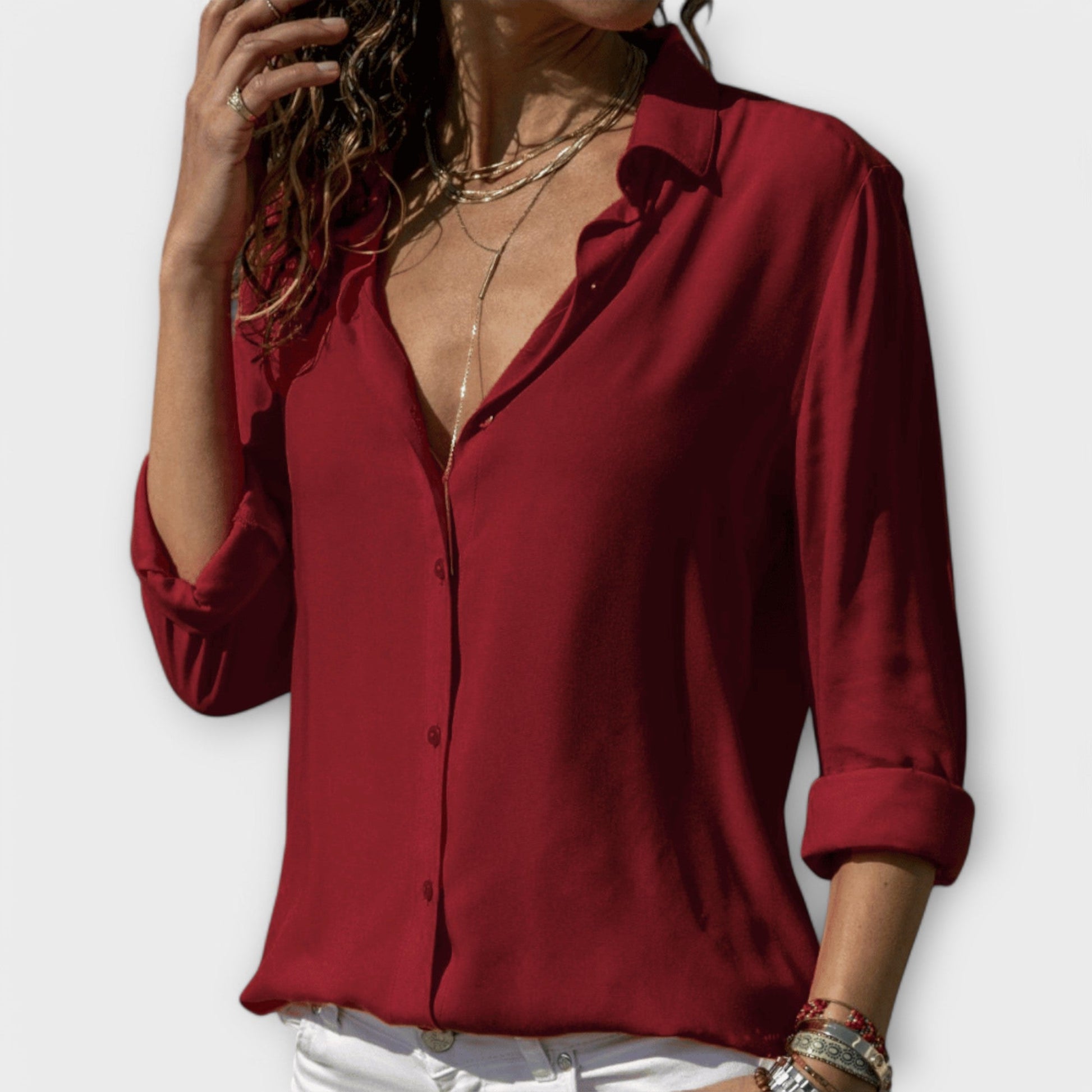 Blouse Élégante en Mélange de Polyester pour Femmes - Marie Montel