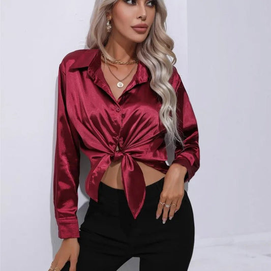 Blouse Élégante en Satin pour Femmes - Marie Montel
