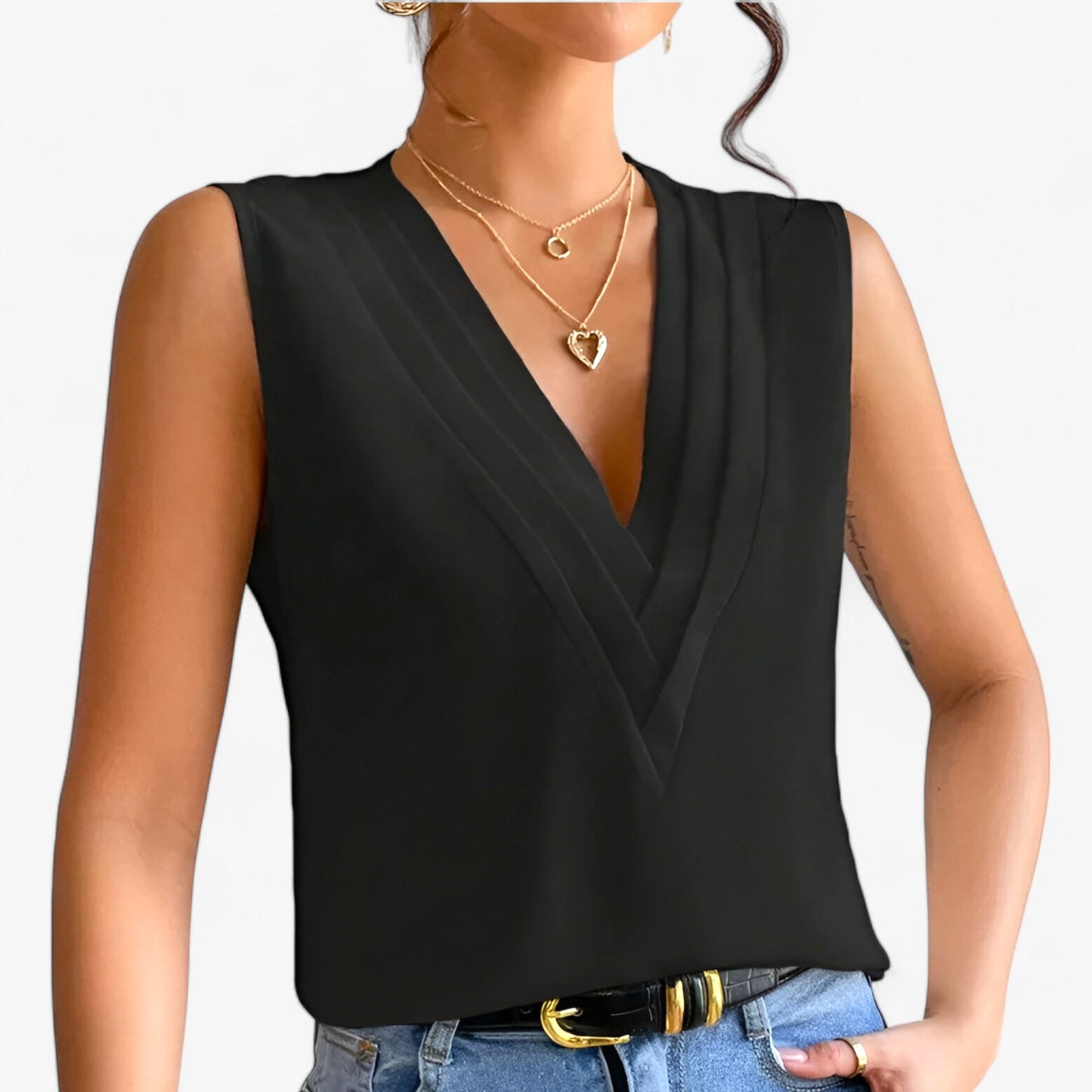 Blouse Sans Manches Élégante pour Femmes - Marie Montel