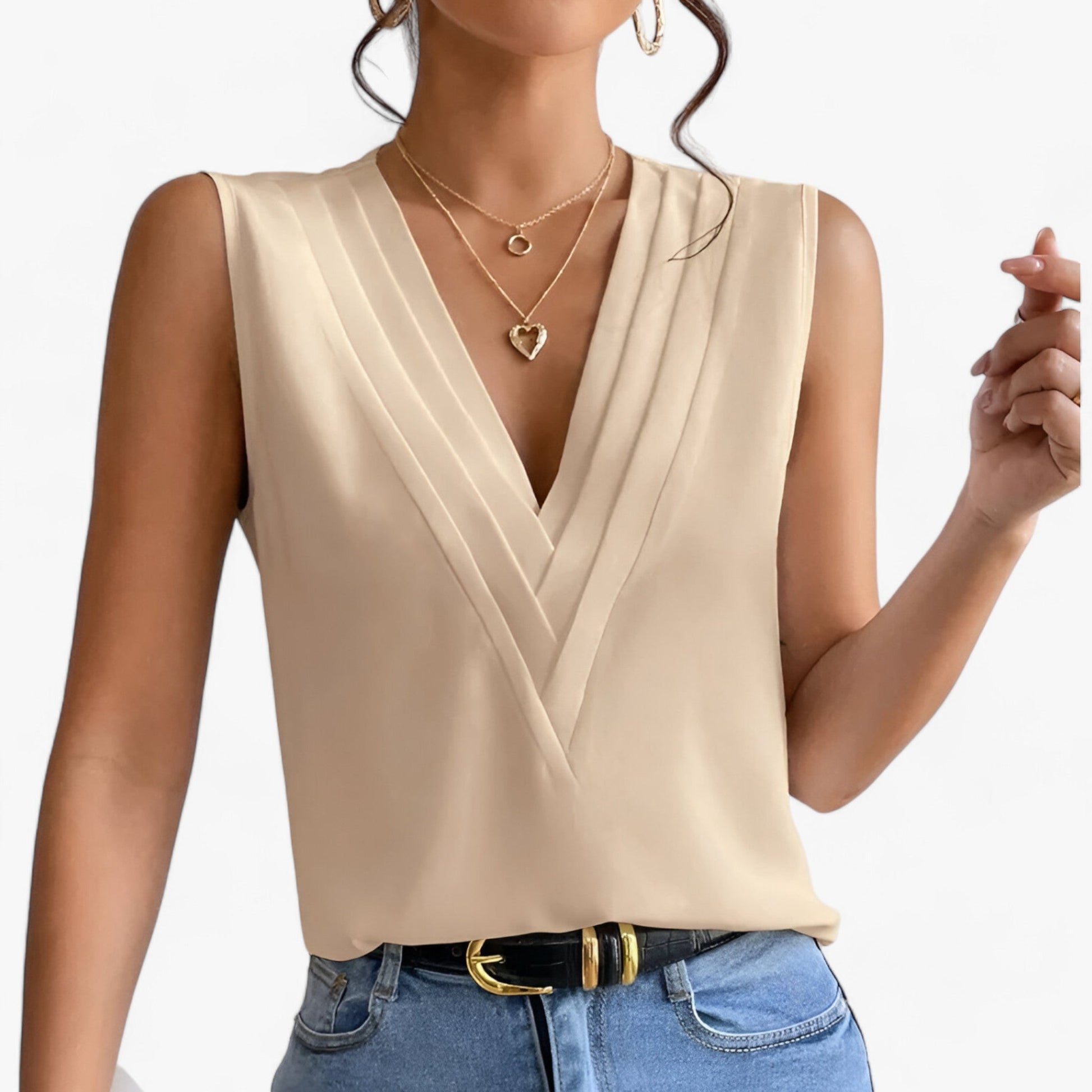 Blouse Sans Manches Élégante pour Femmes - Marie Montel