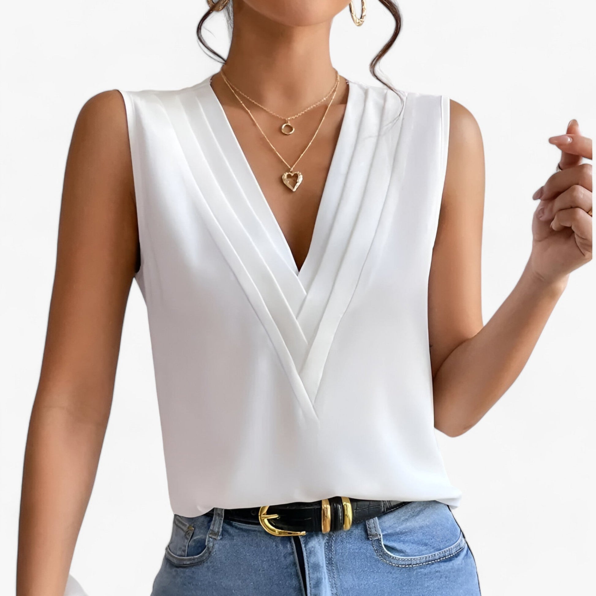 Blouse Sans Manches Élégante pour Femmes - Marie Montel
