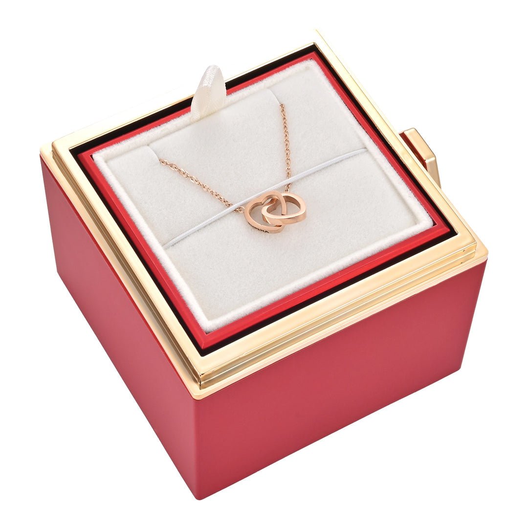 Boîte de Roses Éternelles avec Collier Élégant pour Femmes - Marie Montel