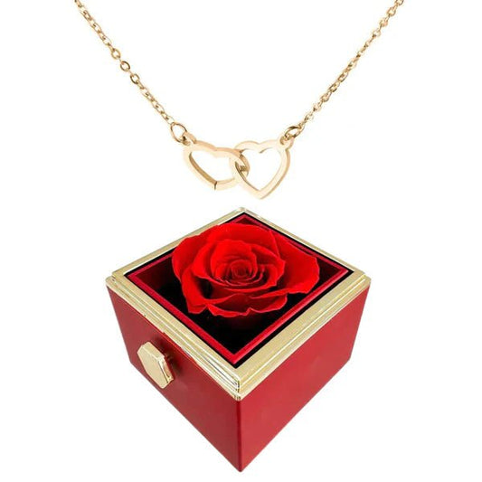 Boîte de Roses Éternelles avec Collier Élégant pour Femmes - Marie Montel