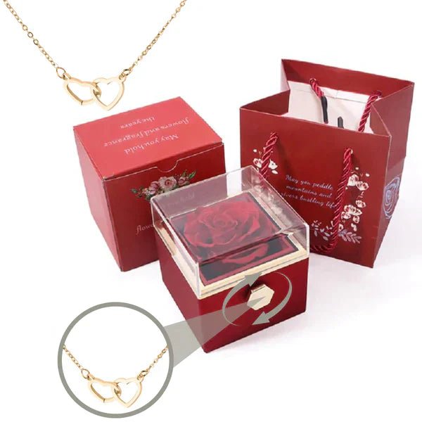 Boîte de Roses Éternelles avec Collier Élégant pour Femmes - Marie Montel