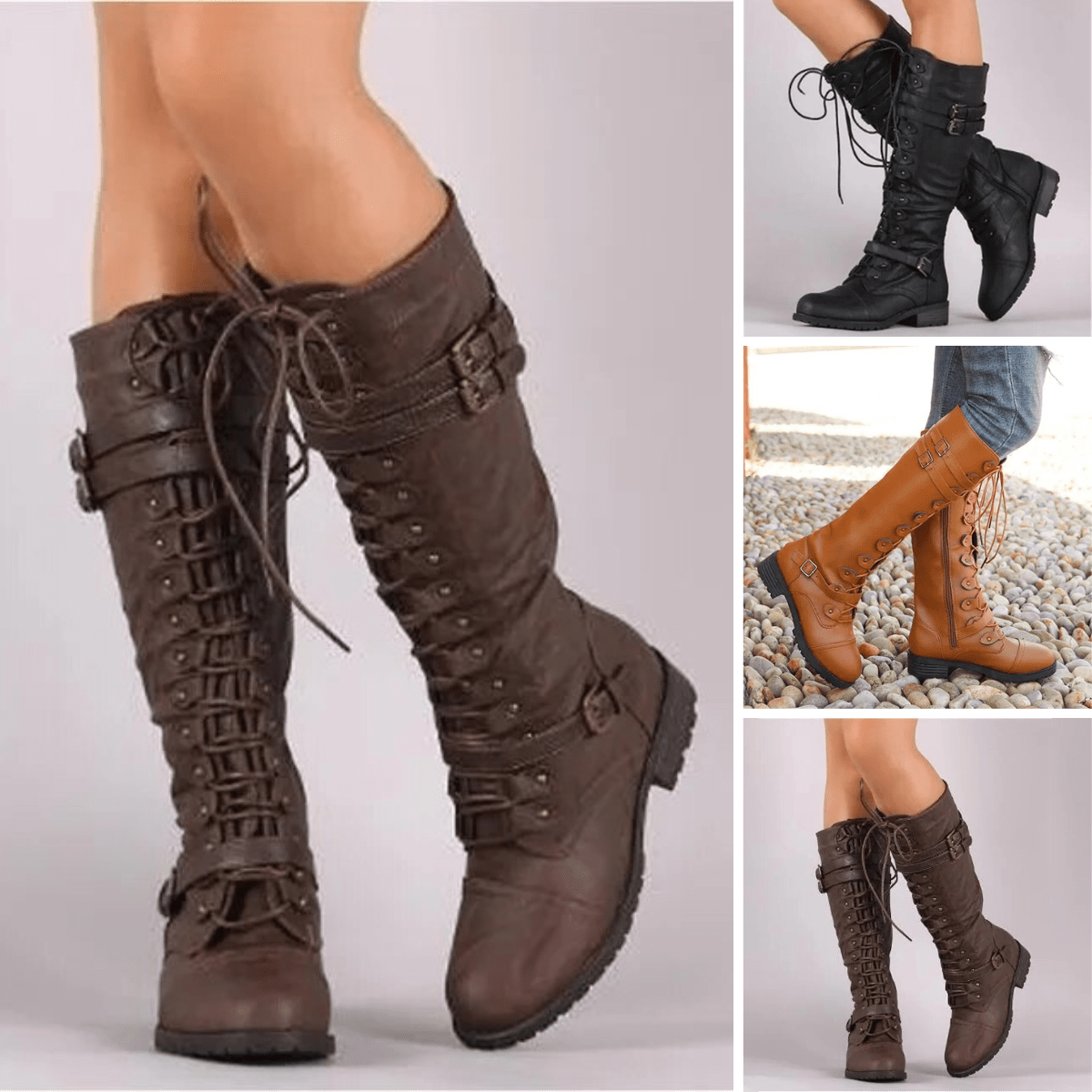 Bottes à Lacets Rétro pour Femmes - Marie Montel