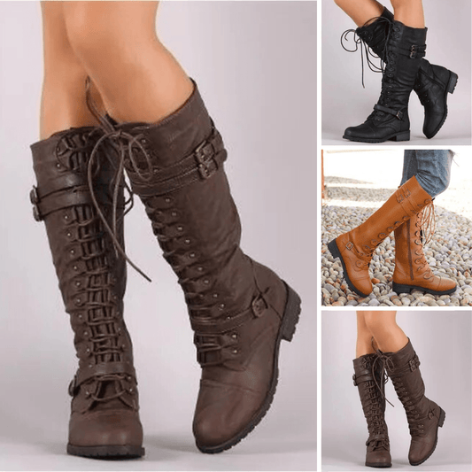 Bottes à Lacets Rétro pour Femmes - Marie Montel