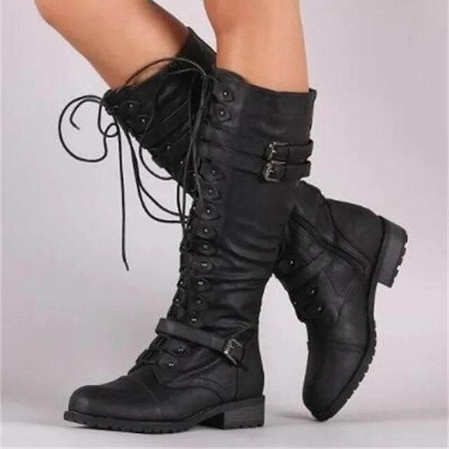 Bottes à Lacets Rétro pour Femmes - Marie Montel