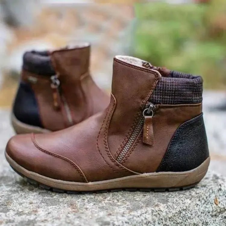 Bottes Confortables et Étanches en Couleur Marron pour Femmes - Marie Montel