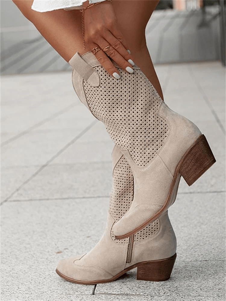 Bottes de cow - boy à talon bas pour femmes - Marie Montel