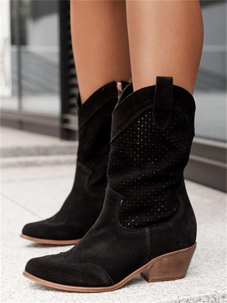 Bottes de cow - boy à talon bas pour femmes - Marie Montel