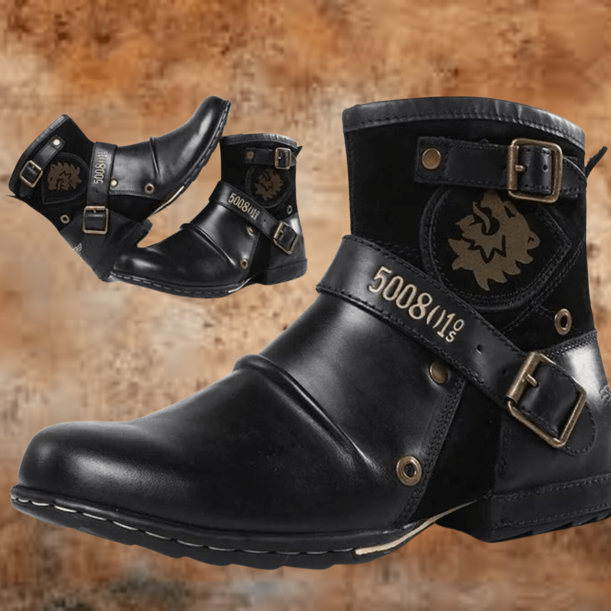 Bottes Vintage en Cuir Vegan pour Hommes - Marie Montel