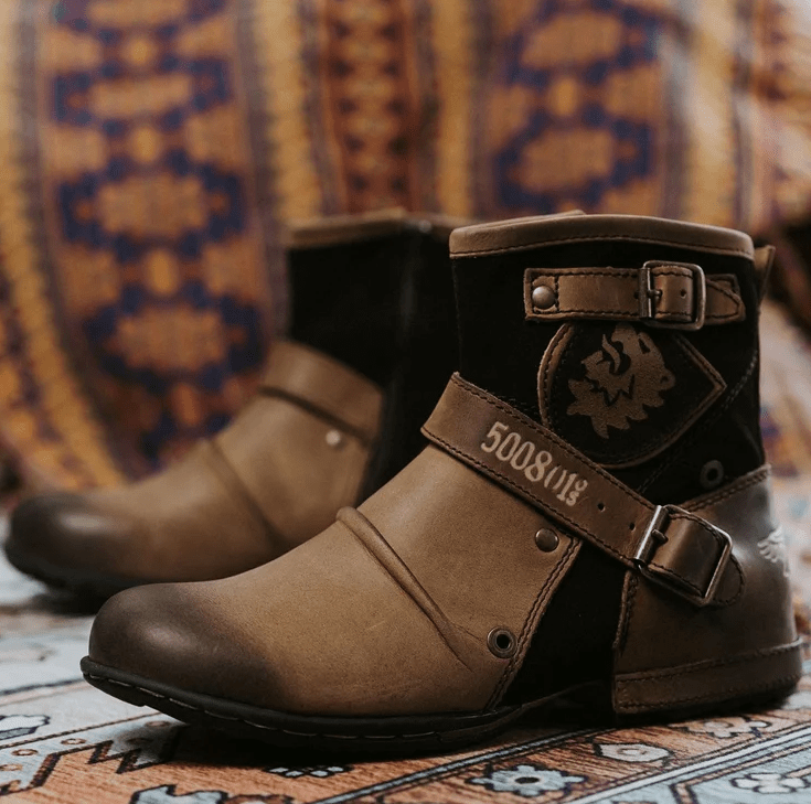 Bottes Vintage en Cuir Vegan pour Hommes - Marie Montel