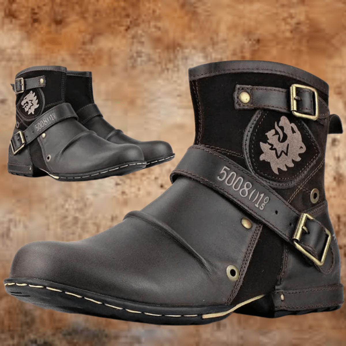Bottes Vintage en Cuir Vegan pour Hommes - Marie Montel