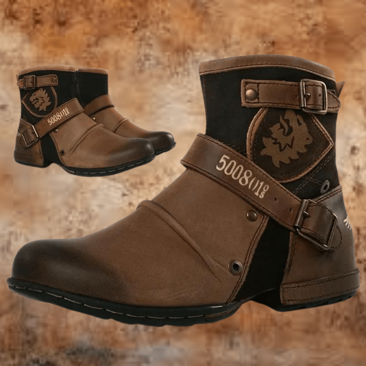 Bottes Vintage en Cuir Vegan pour Hommes - Marie Montel