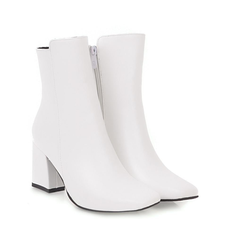 Bottines Élégantes à Talons Hauts en Rouge pour Femmes - Marie Montel