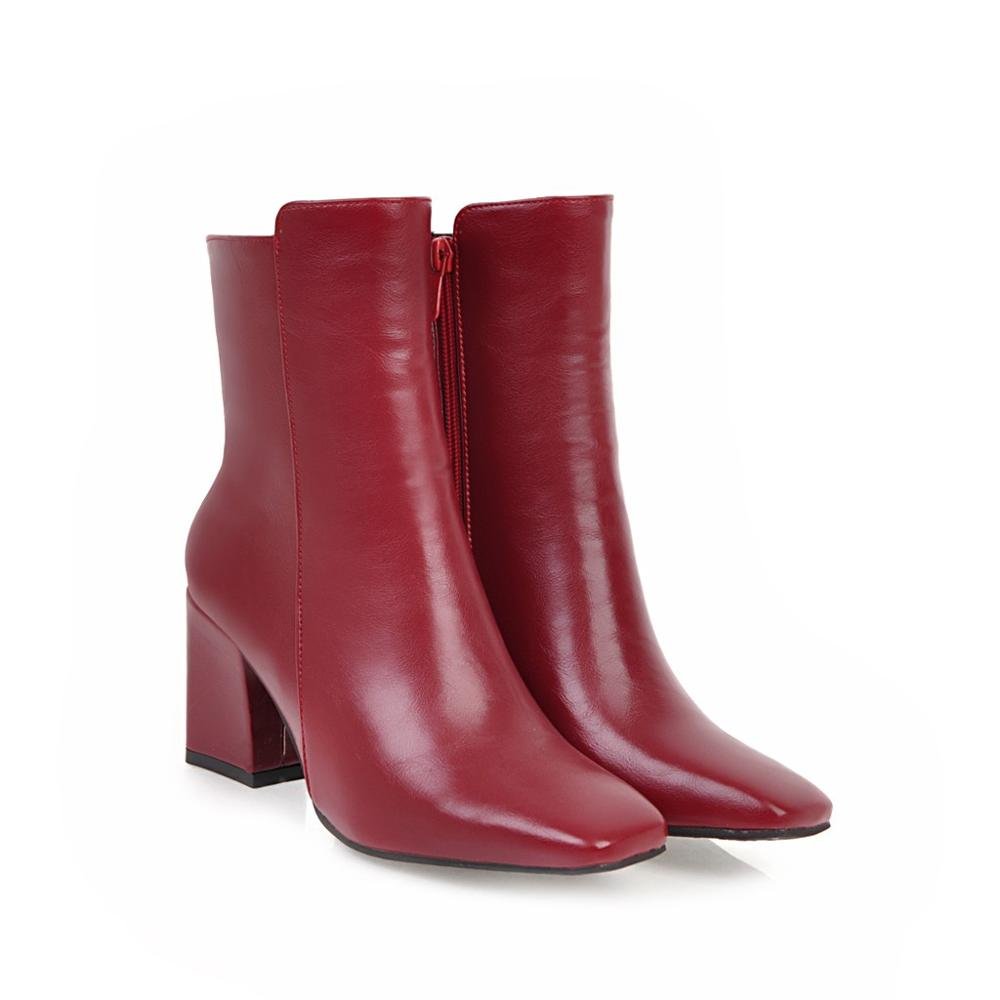 Bottines Élégantes à Talons Hauts en Rouge pour Femmes - Marie Montel
