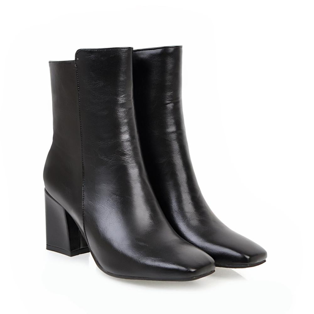 Bottines Élégantes à Talons Hauts en Rouge pour Femmes - Marie Montel