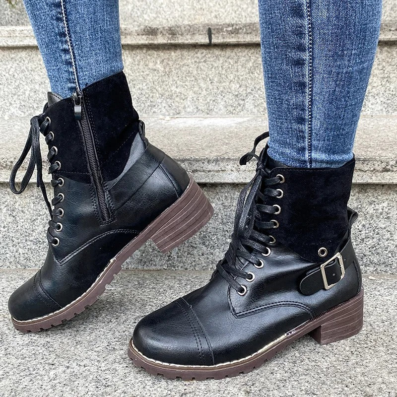 Bottines Martens en PU pour Femmes - Marie Montel