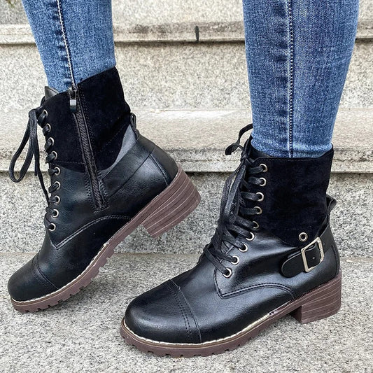 Bottines Martens en PU pour Femmes - Marie Montel
