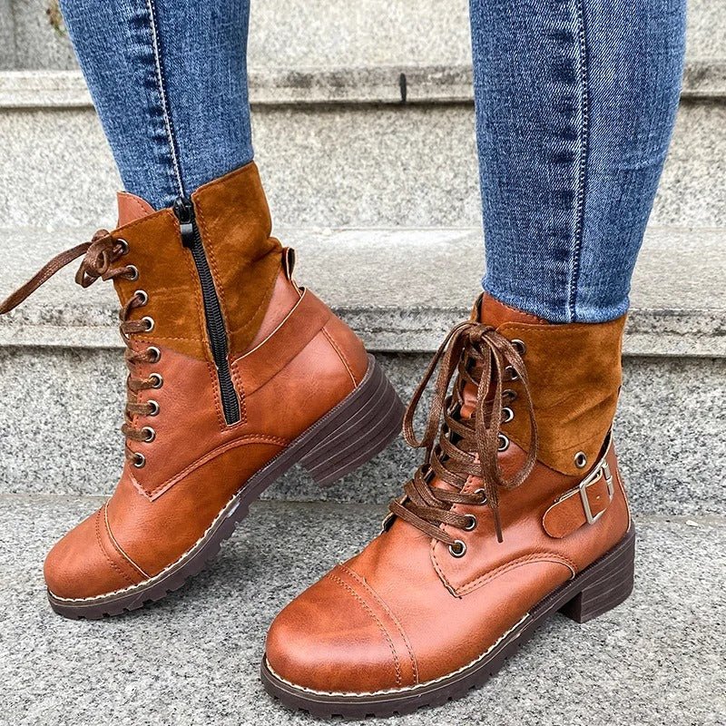 Bottines Martens en PU pour Femmes - Marie Montel