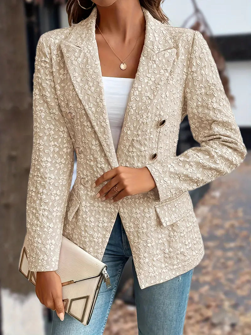 Veste blazer unie avec poches pour femmes