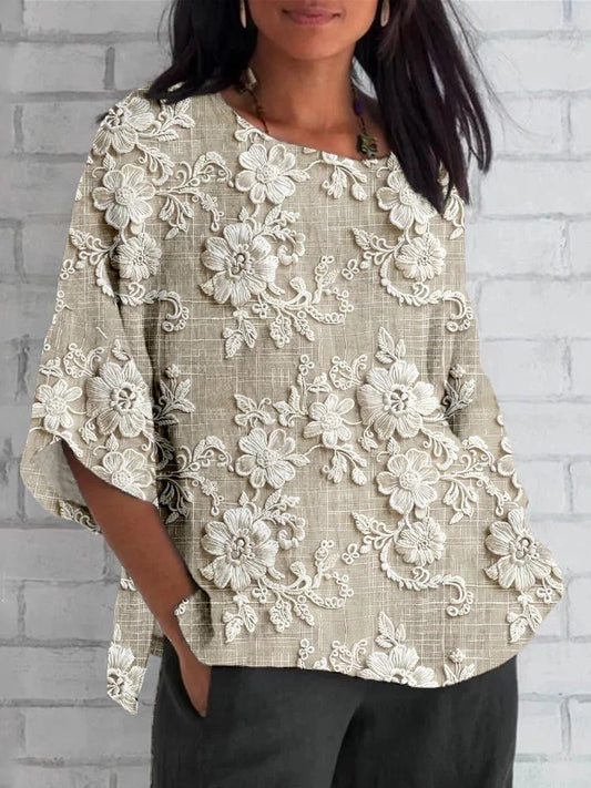 Camisa Vintage à Fleurs pour Femmes - Marie Montel