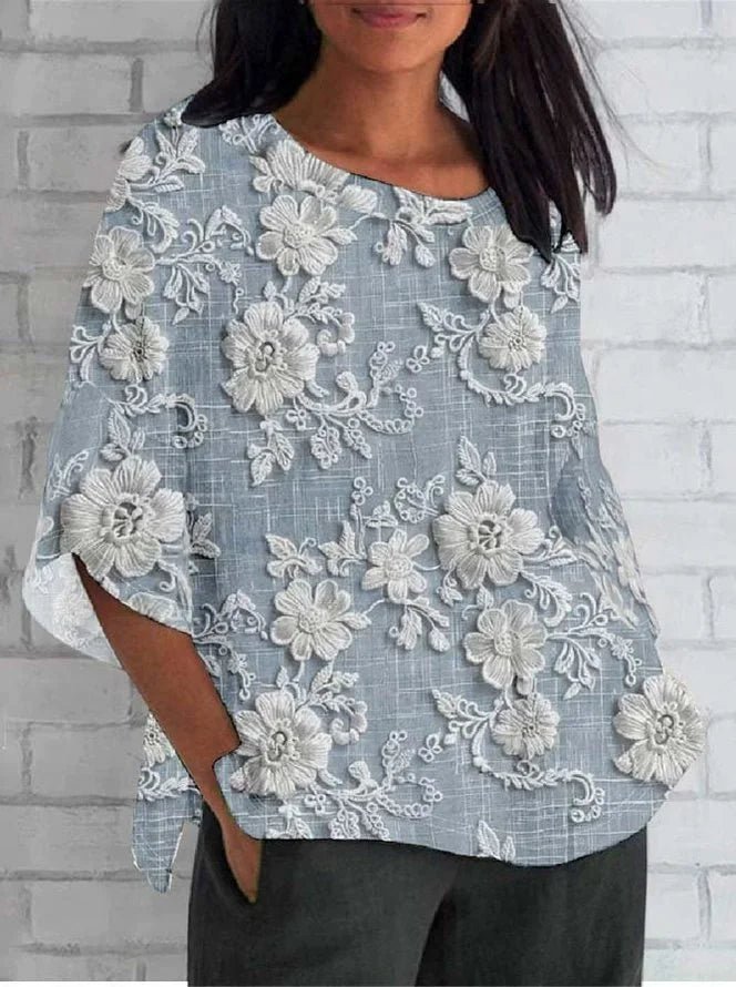 Camisa Vintage à Fleurs pour Femmes - Marie Montel