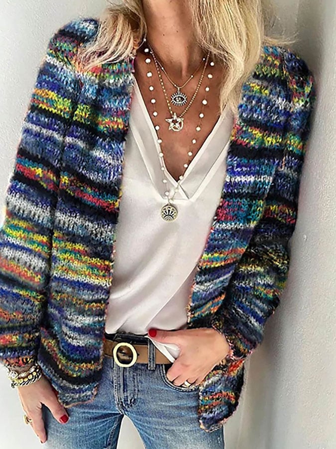 Cardigan Coloré à Rayures pour Femmes - Marie Montel