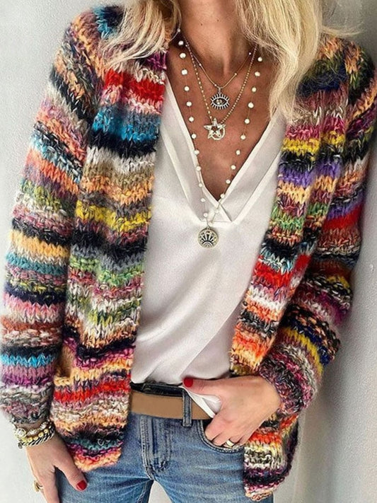 Cardigan Coloré à Rayures pour Femmes - Marie Montel