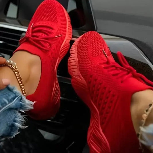 Chaussures Confortables à Lacets en Maille pour Femmes - Marie Montel