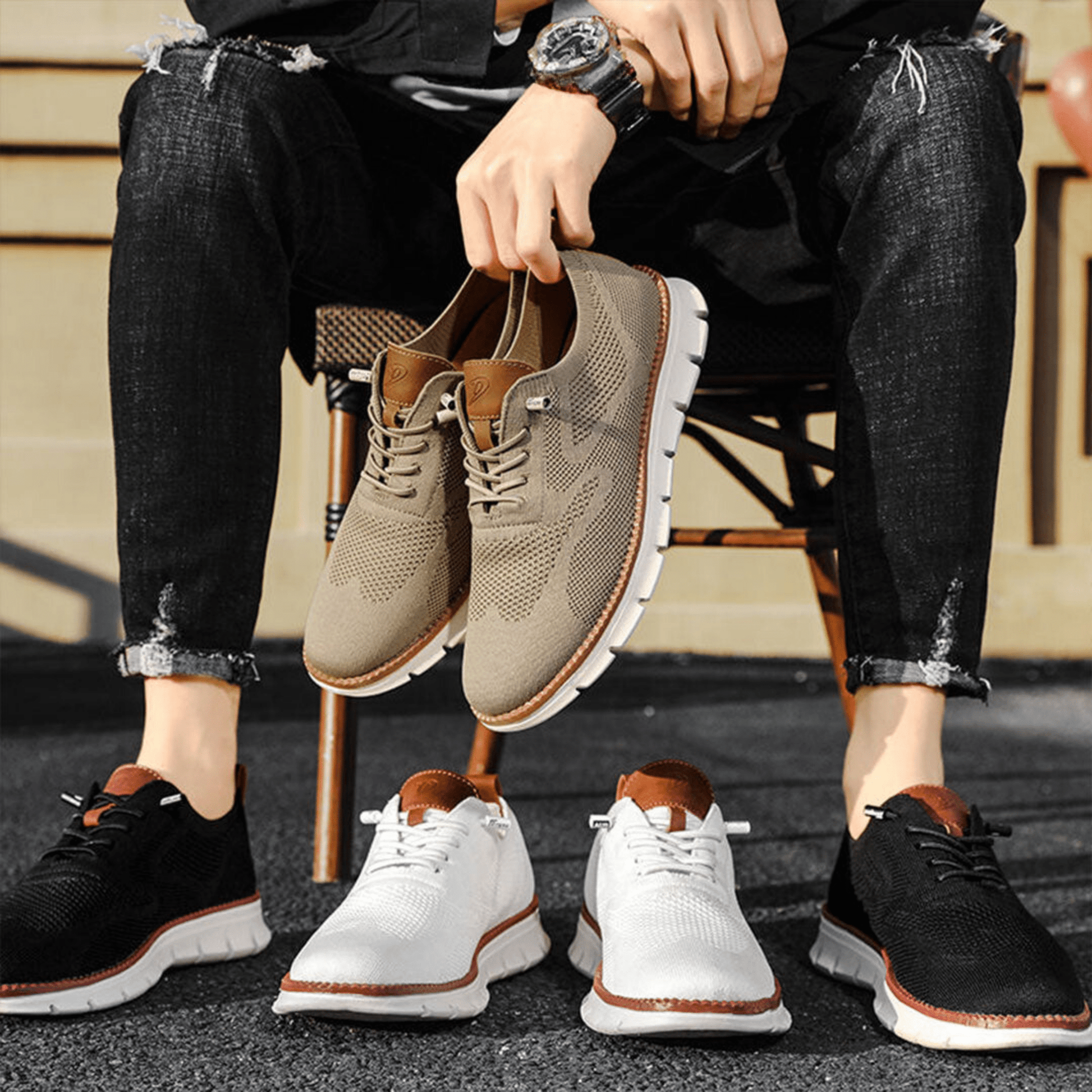 Chaussures Confortables à Lacets pour Hommes - Marie Montel