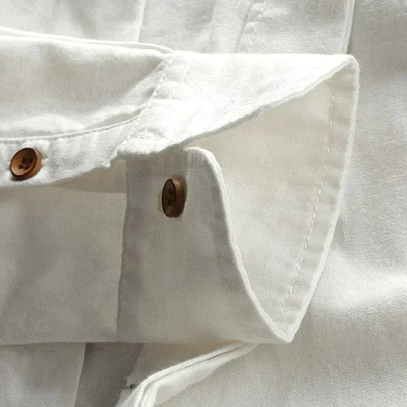 Chemise ajustée pour homme avec col montant et manches longues - Marie Montel