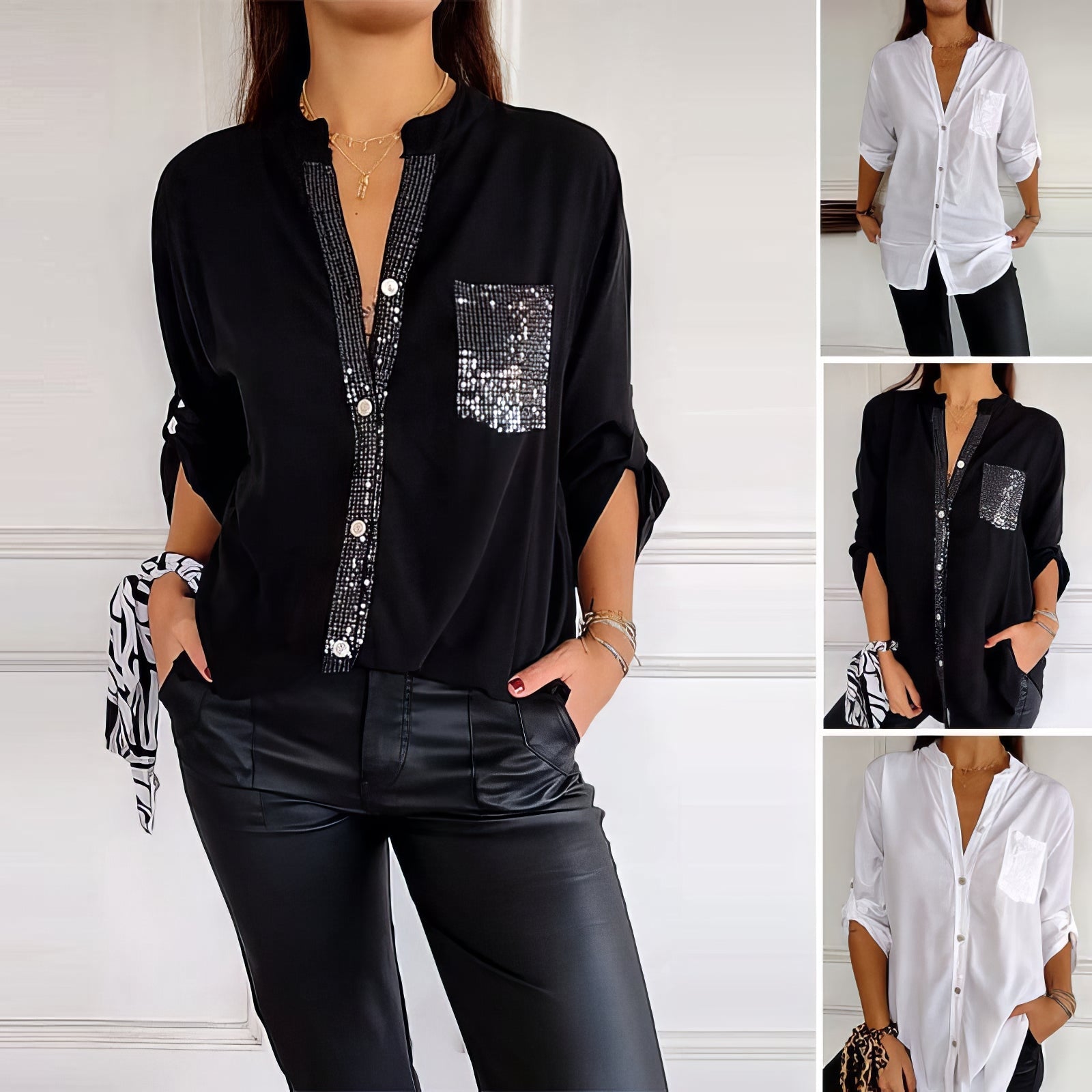 Chemise Chic à Paillettes pour Femmes - Marie Montel