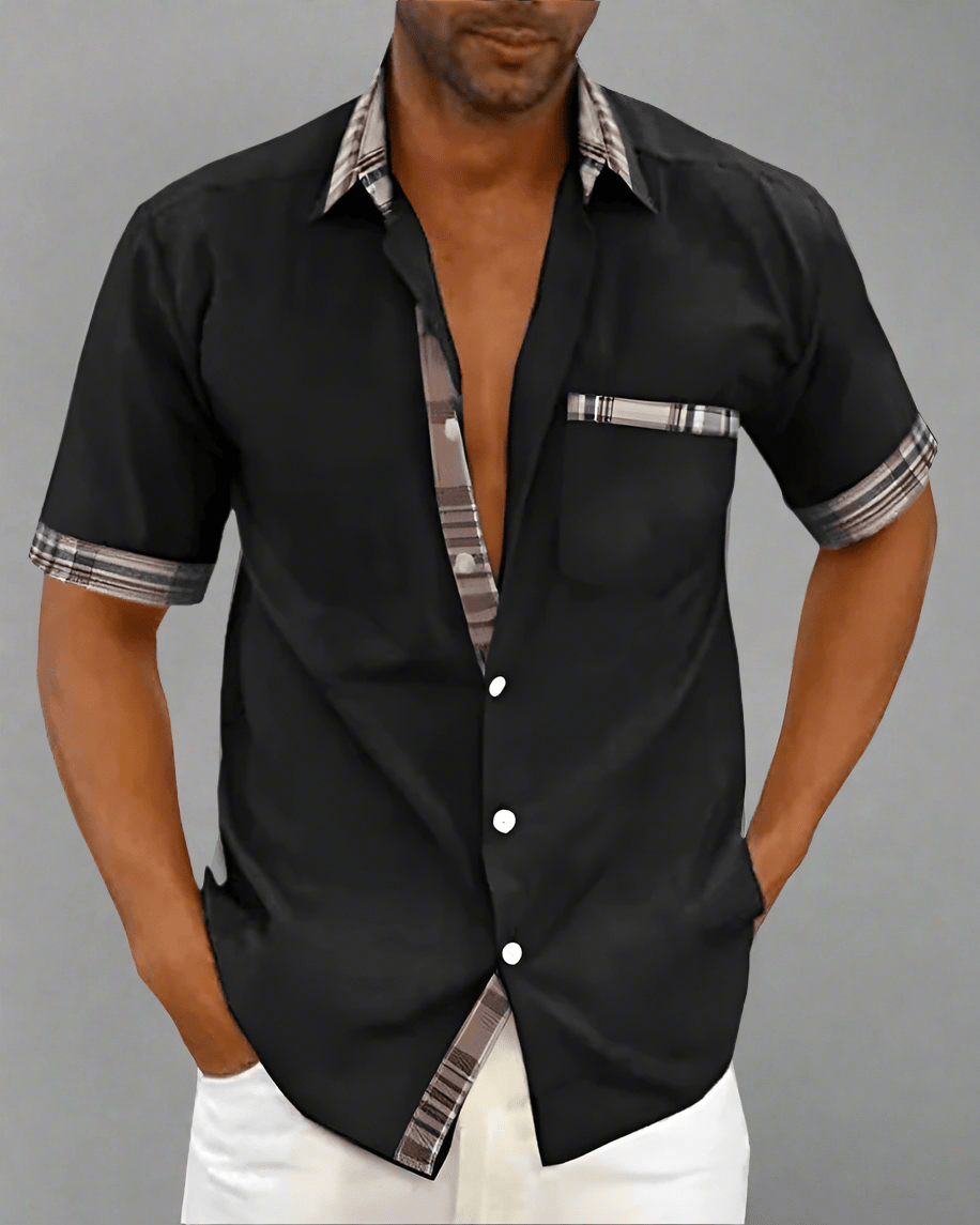Chemise Classique à Manches Courtes en Tissu Respirant pour Hommes - Marie Montel